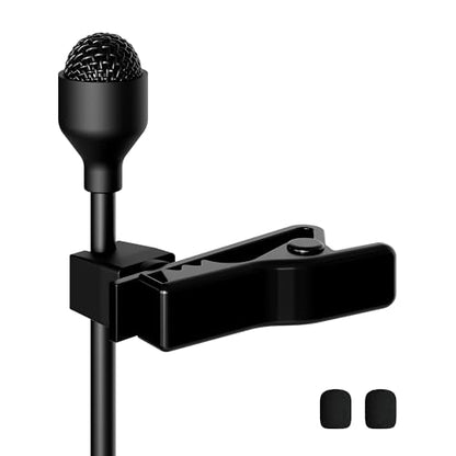 J K MIC-J 044 Lavalier Microphone Compatible with Sennheiser Bodypacks | Omni Condenser Lapel Microhpone with 1/8" Locking Screw Plug Compatible with Sennheiser Wireless Bodypack Transmitters