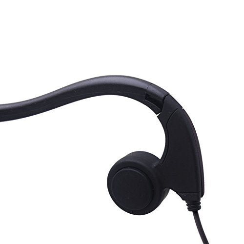 Bone Conduction Wired Headphones with Noise Cancelling Mic 3.5mm Connector Sweat Resistant Headphones for Cycling Running and Other Sports (Black)