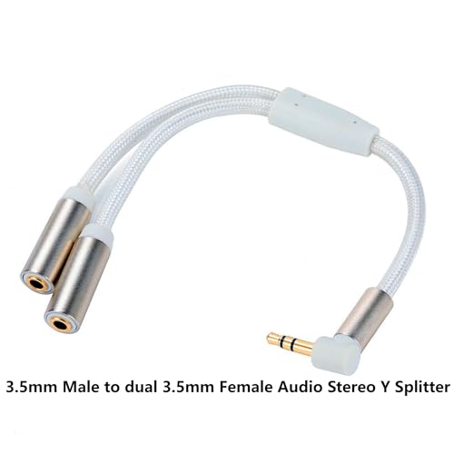 3.5mm Headphone Stereo Audio Y Splitter Adapter Cable 7.87in