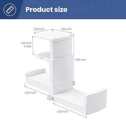Dual Headphone Stand Holder - EURPMASK 2 in 1 PC Gaming Headset Hooks, 360 Degree Rotating Headphone Hanger with Adjustable Clamp & Cable Clip Organizer, Headset Mount Under Desk Earphone Clamp-White - color: White