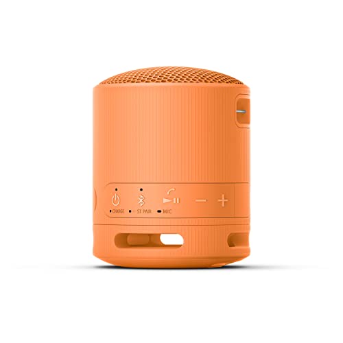 Sony SRS-XB100 Wireless Bluetooth Portable Lightweight Speaker, Orange | 16 Hr Battery, Super-Compact Travel Speaker, IP67 Waterproof & Dustproof Shower Speaker, Versatile Strap, Hands-free Calling - color: Orange