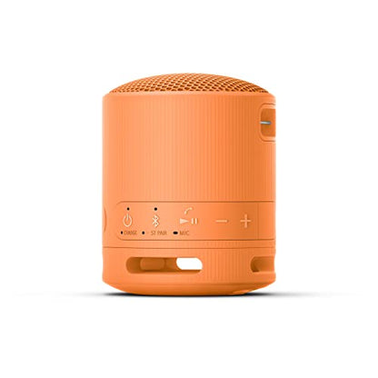 Sony SRS-XB100 Wireless Bluetooth Portable Lightweight Speaker, Orange | 16 Hr Battery, Super-Compact Travel Speaker, IP67 Waterproof & Dustproof Shower Speaker, Versatile Strap, Hands-free Calling - color: Orange