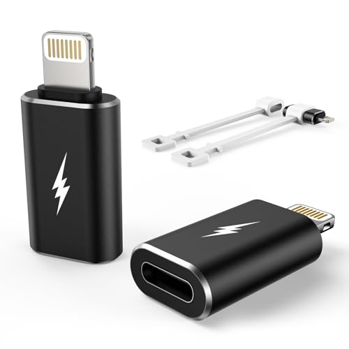TechMatte USB C to Lightning Adapter 2 Pack 2.2A Charging Data Transfer - color: Black, size: 2 Pack