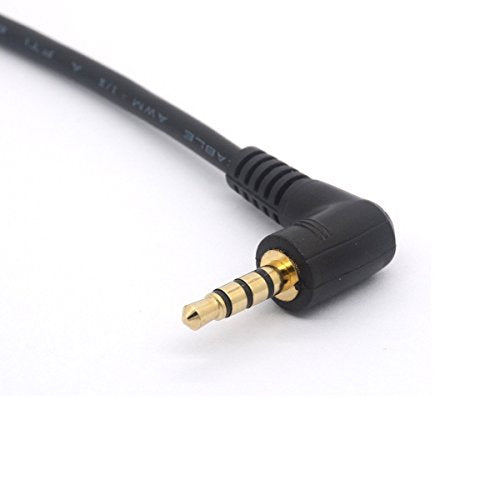 4Pole 3.5mm Audio Cable Right Angle Male to Male 1/8" TRRS Stereo Cord | for iPhone iPad iPod Android Handsets Smartphone Tablets