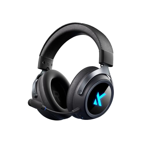 MCHOSE X9 Wireless Gaming Headset for PC PS5 PS4, 2.4GHz USB & Bluetooth, 7.1 Surround Sound, 53mm Driver, Low Latency, Noise Cancelling Mic, Multi-Platform Compatibility, RGB Headphones - color: Black