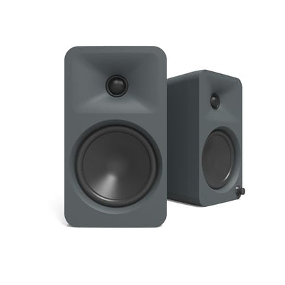 Kanto ORA4 140W Powered Reference Speakers with Bluetooth 5.0 and USB-C Input | 4” Woofers with Deep Bass Extension | Bi-Amplified | 80 Hz Automatic Crossover | Reference Quality Sound | Pair | Grey - color: Grey, size: 4" Woofer - 140 Watts