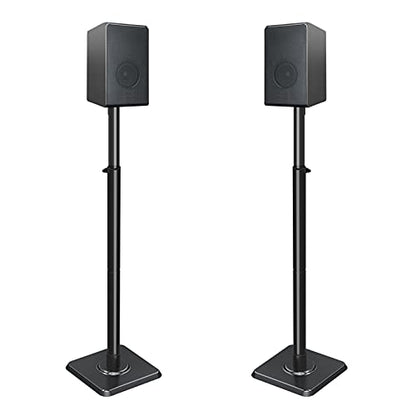 Mounting Dream Height Adjustable Speaker Stands for Bookshelf Speakers | Pair Floor Stand for Satellite & Small Speakers, Surround Sound stand for Bose Polk JBL Sony Yamaha and Others - 11LBS MD5402 - size: 9.4" W x 18" H Speaker