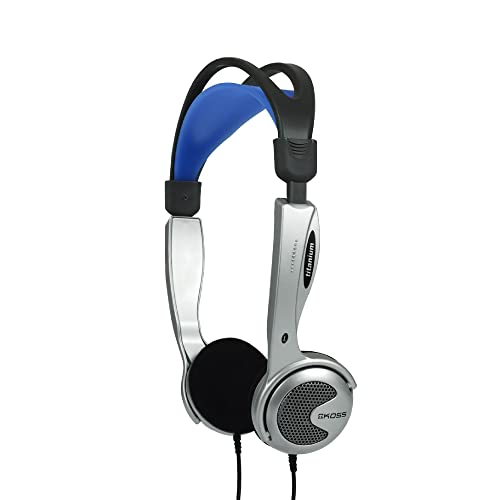 Koss KTXPro1 Titanium 90s Style On-Ear Headphones, Silver, Volume Control - color: Silver