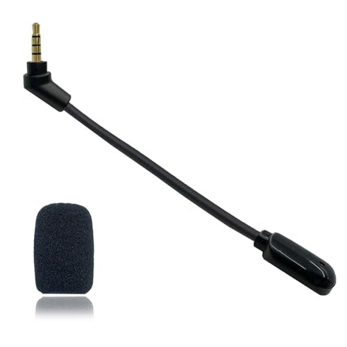 Replacement Game Mic Boom for Kingston HyperX Cloud Flight/Flight S Wireless Gaming Headset Noise Cancelling Microphone for PS4 PS5 Computer PC Gaming Headsets 3.5mm Jack