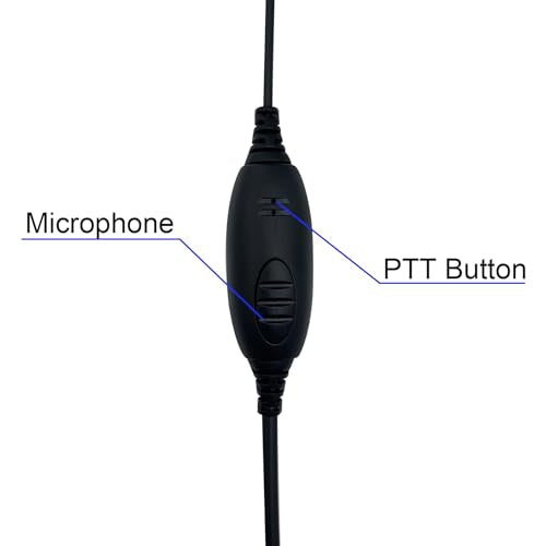 Walkie Talkie Earpiece with Mic 2 Pin G Shape Clip-Ear Radio Earpiece Headset with Mic Compatible with Midland GXT1000VP4 LXT500VP3 GXT1050VP4 GXT1000XB, Pack of 2
