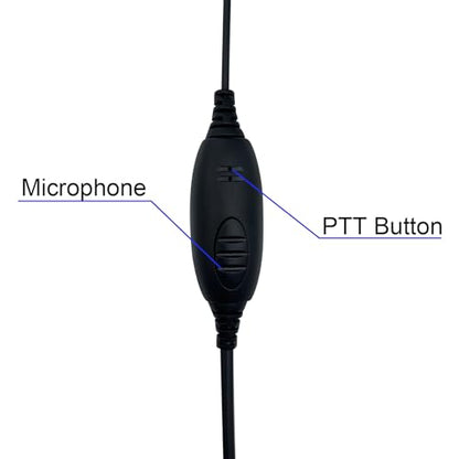 Walkie Talkie Earpiece with Mic 2 Pin G Shape Clip-Ear Radio Earpiece Headset with Mic Compatible with Midland GXT1000VP4 LXT500VP3 GXT1050VP4 GXT1000XB, Pack of 2
