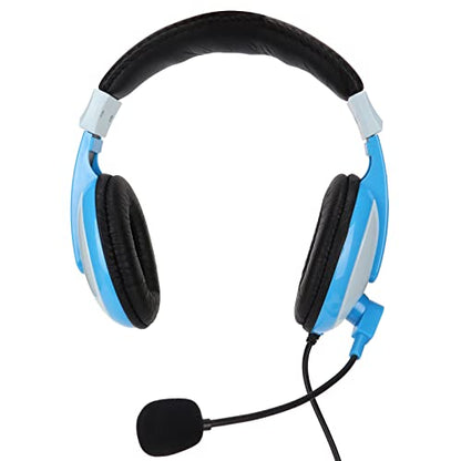 Electronics Gaming Headset Lightweight Comfortable Design with Mic for PC Mobile Phones 3.5mm Plug 1 Unit (Grayish Blue) - color: Grayish Blue