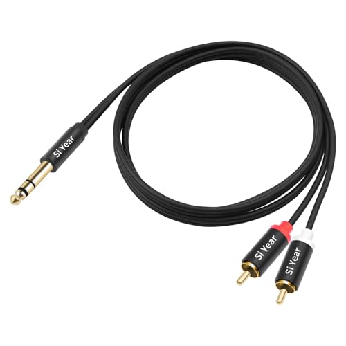 1/4 to Dual RCA Y Splitter Cable,6.35mm Stereo Jack to RCA Male Audio Cable Quarter inch TRS to Dual RCA Insert Cable (3M/10FT) - color: 6.35-2RCA-3M