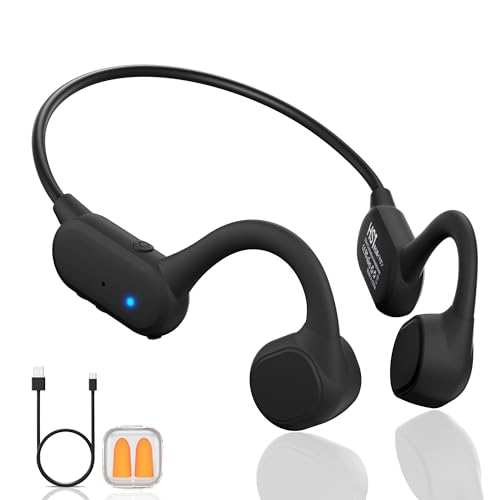 Bluetooth 5.4 Bone Conduction Headphones - IPX5 Waterproof, Open Ear Wireless Sport Earphones with Mic, Ultra-Lightweight for Running, Cycling, Workout & Gym，Gift