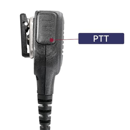 ETMY Multi-Pin Speaker Mic Compatible with APX 6000 7000 8000 & XPR 6000 7000 Series Radios - 360° Rotating Clip, PTT Button & 3.5mm Jack, Secure Locking Connector 1 Pack