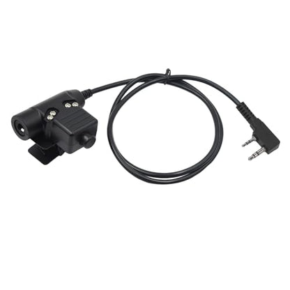 Civilian 2-Pin U94 PTT Adapter Push to Talk Button Connector 7.0 mm TP-120 Tactical Headset to K1 Plug Radio Compatible with Baofeng UV-5R AR-152 BF-888S BF-F8HP UV-82 UV-82HP RT17 RT21
