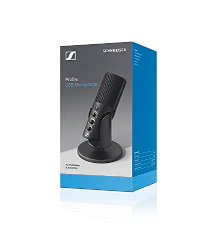 SENNHEISER Professional Profile - USB Cardioid Condenser Microphone & Table Stand, 1.2 m USB-C Cable - Mute Button, Built-in Headphone Jack, Gain, Mix & Volume Control, for PC & Mac,Black - style: Profile Mic