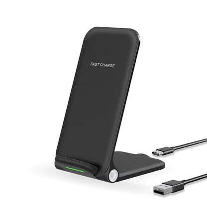 15W Wireless Charger Stand, Foldable Charging Station for Samsung Galaxy S25 S24 S23 S22 S21 S20 Ultra S10 S9 S8 S7 Note10 9 8 7, Desk Stand Up Phone Charger iPhone 17 16 15 14 13 12 Pro Max