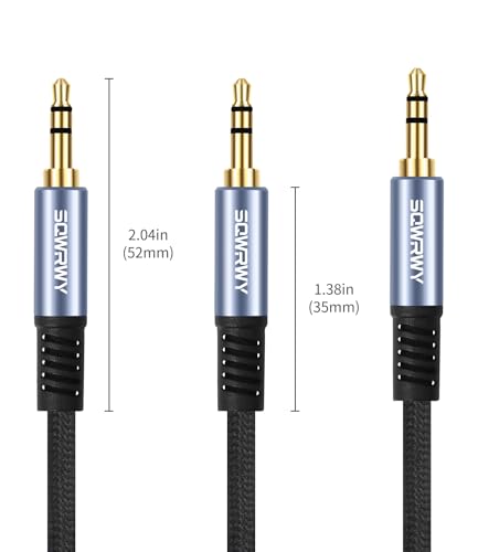 6.6FT 3.5mm Male to Dual 3.5mm Male Y-Splitter Cable, Gold-Plated TRS 2-Way Adapter for Headphones, Smartphone, Laptop, and in-Flight Entertainment