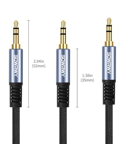 6.6FT 3.5mm Male to Dual 3.5mm Male Y-Splitter Cable, Gold-Plated TRS 2-Way Adapter for Headphones, Smartphone, Laptop, and in-Flight Entertainment