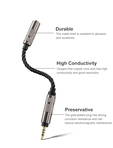 okcsc Headphone Adapter 2.5mm Male to 4.4mm Adapter for 4.4mm Cable Connected to Balanced 2.5mm Player Device High Stereo Audio Converter OFC Cable with Gold-Plated Plug 6 inch Length Extension Cord - size: 2.5mm Male to 4.4mm