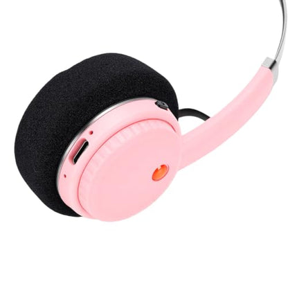 Wireless Retro Headphone, Bluetooth 5.3 On Ear Headset with 40H Playtime, Foldable Gaming Headphones for Travel, Classic Stereo Retro Headset for Adults (Pink) - color: Pink