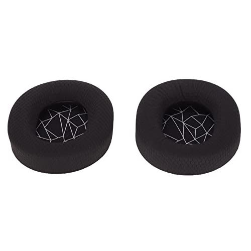 Replacement Ear Cushion Pads with Memory Foam Protein Leather for 3 5 7 Pro ATH M40X M50X MDR 7506 Cloud 2 Black V2 (Black Ear Pads with White Silk Screen) - color: Black ear pads with white silk screen