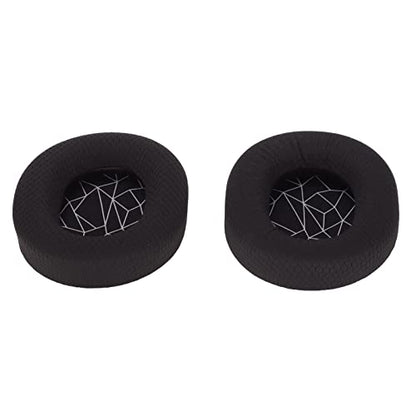 Replacement Ear Cushion Pads with Memory Foam Protein Leather for 3 5 7 Pro ATH M40X M50X MDR 7506 Cloud 2 Black V2 (Black Ear Pads with White Silk Screen) - color: Black ear pads with white silk screen