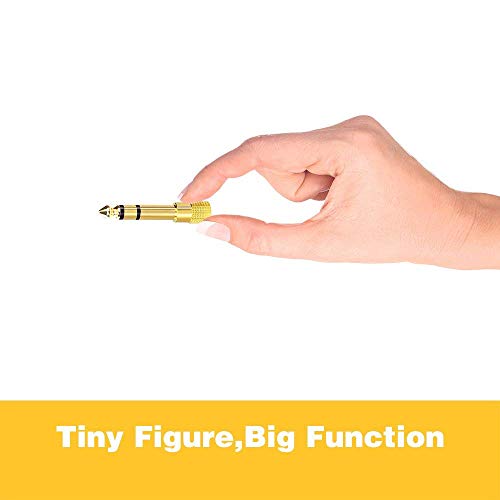 VCE 2 Pack 6.35mm to 3.5mm Male to Female Stereo Jack Adapter Bundle with 8 Pack Right Angle Banana Plugs, 90 Degree 4mm Gold Plated Dual Screw Type Speaker Connector