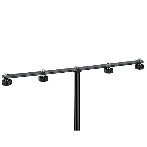 K&M König & Meyer 23600.500.55 Microphone Bar Mount Up to Four Mics or Boom Arms | ⅝” Threaded Connector | Swivels 360° | All One Piece | Steel Construction Made in Germany Black - size: 23600.500.55