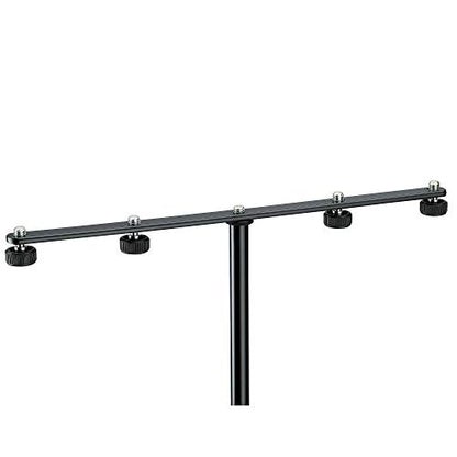 K&M König & Meyer 23600.500.55 Microphone Bar Mount Up to Four Mics or Boom Arms | ⅝” Threaded Connector | Swivels 360° | All One Piece | Steel Construction Made in Germany Black - size: 23600.500.55