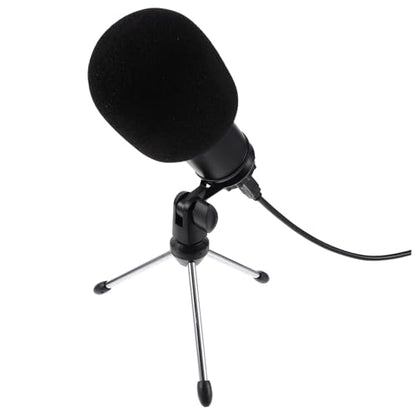 Kisangel USB Condenser Microphone Set for Streaming and Gaming Cardioid Polar Pattern Laptop Compatible Mute Button and Headphone Jack for Video Calls and Podcasts Style