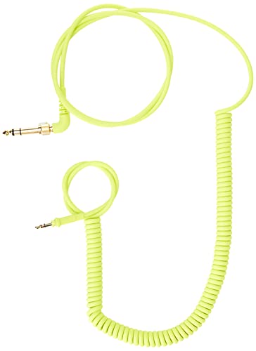 AIAIAI Coiled neon Yellow 1.5m Thermo Plastic Cable with Soft Touch Surface - color: Neon Coiled + Adapter
