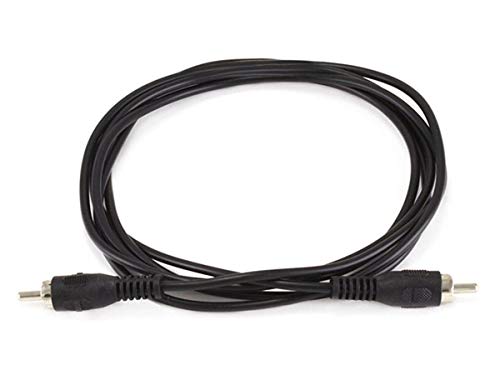 Monoprice Single-Channel RCA Cable - Male to Male Plug, Ideal for Short Low-Frequency Connections, 6 Feet, Black - size: 1 Count (Pack of 1)