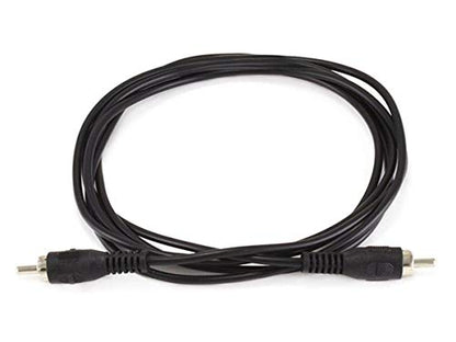 Monoprice Single-Channel RCA Cable - Male to Male Plug, Ideal for Short Low-Frequency Connections, 6 Feet, Black - size: 1 Count (Pack of 1)