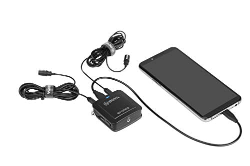 Boya BY-DM20 2-Person Digital Lavalier Microphone with Lightning, USB-C & USB Output Cables for iPhone, iPad, Smartphones, Tablets, & MAC/PC Computers, Black | Includes mixer, 2 lavaliers, USB cables and case for recording, interviews and vlogging