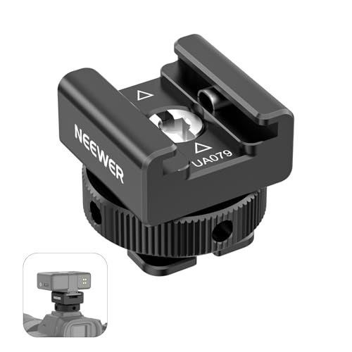 NEEWER Cold Shoe Mount Adapter Compatible with DJI Mic 2 Rode Wireless GO II Hollyland Saramonic NEEWER Wireless Mini Microphone, Anti Interference Offset Contact Design for Speedlite Flash, UA079 - style: UA079