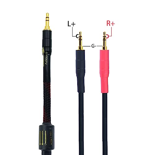 Arklove 7ft Shielded 1/8" aux Input 3.5mm 2X 3.5 Output Splitter Stereo Audio Video Cable Out 3.5 Male to Two 3.5 Male in Dual Speaker Cord 24k Gold Plated Cord - size: 7ft, style: 3.5mm to dual 3.5(L+R)