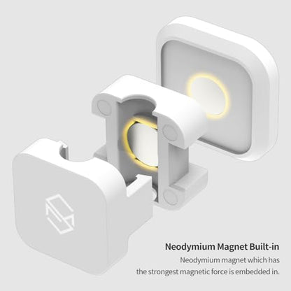Sinjimoru Magnetic Cable Clips 3 Pack, Self Adhesive Cord Organizer, White