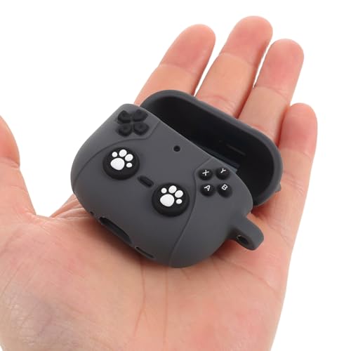 jojofuny Silicone Earphone Protective Case Cover for Earbuds 4, Dark Grey Earbud Skin Protector with Charging Opening, Earphone Storage Sleeve for Travel and Daily Use