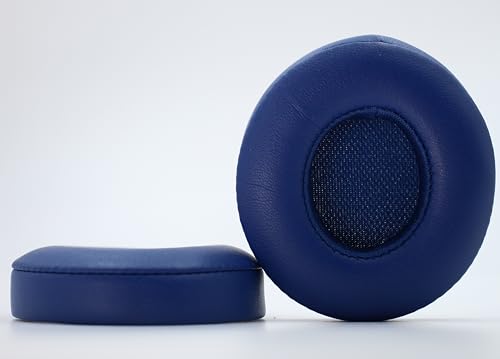 Headphone Replacement Ear Pad Cover Compatible with Beats by Dre Solo3 Solo2 Wired Wireless Headphones Protein Leather Memory Foam Headphone Cushion Ear Muffs-Indigo Blue - color: indigo blue