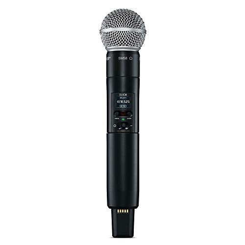 Shure SLXD24D/SM58 Dual Wireless Vocal System - G58 Band | Dual-channel system with two SLXD2 handhelds (SM58 capsules) and SLXD4D rack-mount receiver for live vocals - style: Dual Channel
