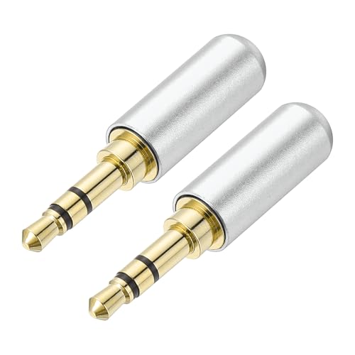 MECCANIXITY 2Pcs 3.5mm Replacement Repair Plug Jack, 3 Pole Silver Tone - color: Silver Tone