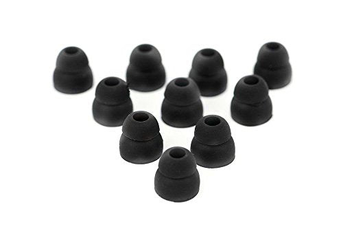 10pcs Black Double Flange Replacement Silicone Earbuds EarTips 4.1mm Connector(Fits PowerBeats 2 wireless) - color: Black