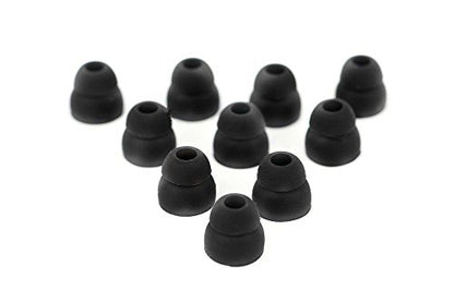 10pcs Black Double Flange Replacement Silicone Earbuds EarTips 4.1mm Connector(Fits PowerBeats 2 wireless) - color: Black