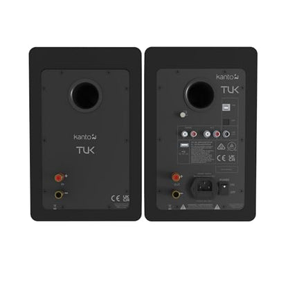 Kanto TUK Powered Speaker with Headphone Out | Built-in USB DAC | Dedicated RCA with Phono Pre-amp | Bluetooth | AMT Tweeter | 5.25" Driver | Pair | Matte Black - color: Matte Black