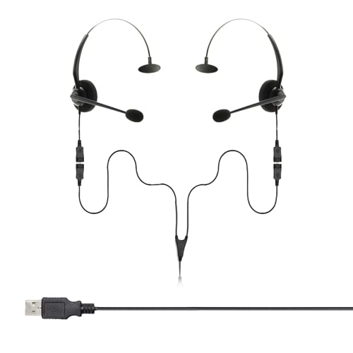 Project Telecom USB-A & USB-C, 2 Users, Monaural Noise Cancelling, Headset Splitter Training Supervising Coaching Bundle - Compatible with Microsoft Teams, Zoom, Cisco Webex, VoIP Apps - style: Monaural