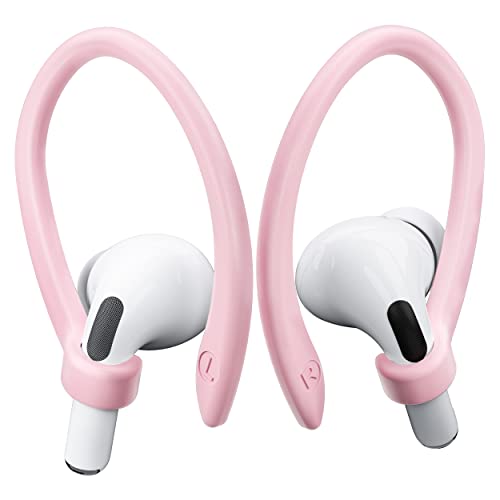 2 Pairs AirPods Ear Hooks for AirPods Pro 2 1 AirPod 4-1, Pink | Upgraded Anti Slip Sports Clip Hooks, Full Button Access, Friendly to Glasses Wearers, Comfortable, Easy Install & Take off - color: Pink
