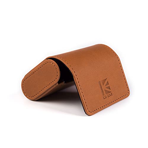 KBEAR Magnetic Closure iem Case, Travel in ear Monitor Case for IEM, Wired Earbuds, in-ear Headphones, Lightweight Storage Bag for kz zs10 pro, zs10 prox, zsn prox, castor, edx pro, ccz melody (Brown)