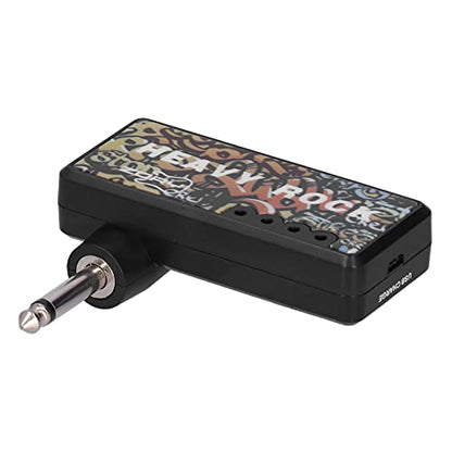 Portable Electric Guitar Bass Headphone Amplifier, Mini Guitar Amp with Audio Cable, USB Charging, Guitar Accessories for Silent Practice